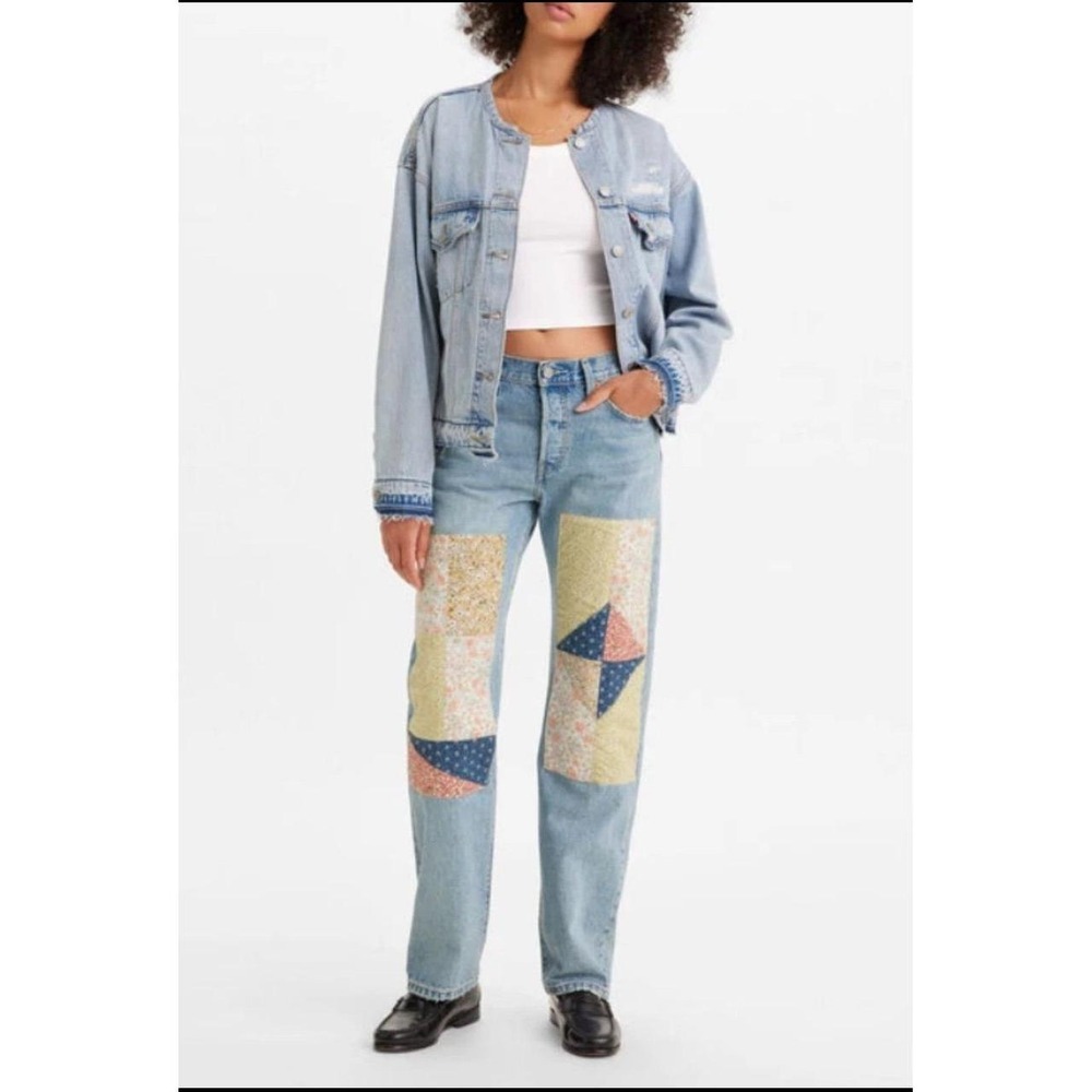 Levi's 501 '90s Road Trip Patchwork Button Fly Anniversary Straight Leg Jeans